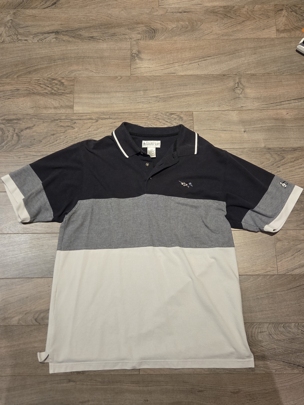 Grand Slam Men’s Colorblock Polo - Navy, Gray, White